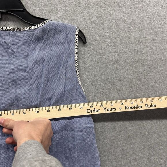 Anthropologie THML Top Womens Size Small Sleeveless Cage Front Peplum Blue S - Picture 6 of 7